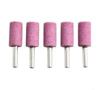 Comgooldool 5 muelas abrasivas de cilindro de piedra montadas abrasivas de 6 mm para herramientas giratorias, corindón cromado, diámetro de cabeza de 10-35 mm, para metal, madera, pulido y pulido de
