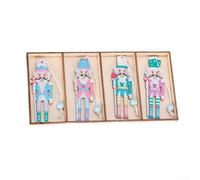 Comgooldool Adornos retro cascanueces rey 8pcs madera 9 cm