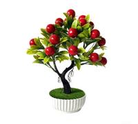 Comgooldool Árbol bonsái de frutas artificiales en maceta, decoración realista de chile naranja y limón para estante de escritorio de oficina en casa, vegetación sintética de plástico compacto, 28,5 x
