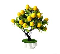 Comgooldool Árbol bonsái de frutas artificiales en maceta, decoración realista de chile naranja y limón para estante de escritorio de oficina en casa, vegetación sintética de plástico compacto, 28,5 x