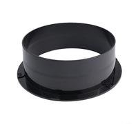 Comgooldool Conector de tubo ABS brida redonda de ventilación para sistemas de conductos, 75 mm, 100 mm, 125 mm, 150 mm, 200 mm, junta de salida de aire HVAC negra compatible con ventilador de baño