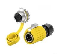 Comgooldool Conector impermeable del zócalo de la aviación con el mecanismo seguro del alambre de la cerradura, reborde IP67 -enchufe para el cableado eléctrico al aire libre duro, 2 a 9 Pin para las