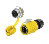 Comgooldool Conector impermeable del zócalo de la aviación con el mecanismo seguro del alambre de la cerradura, reborde IP67 -enchufe para el cableado eléctrico al aire libre duro, 2 a 9 Pin para las