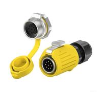 Comgooldool Conector impermeable del zócalo de la aviación con el mecanismo seguro del alambre de la cerradura, reborde IP67 -enchufe para el cableado eléctrico al aire libre duro, 2 a 9 Pin para las