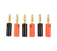 Comgooldool Conector macho tipo banana de 4 mm chapado en oro para altavoces de audio, sin soldadura, tipo tornillo, diseño apilable para cable de 3 mm de diámetro, sistema de cine en casa AV (8