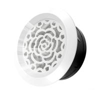 Comgooldool Cubierta de ventilación redonda con forma de flor blanca con malla integrada, rejilla de ventilación ABS para montaje en techo de pared, salida de flujo de aire decorativa para el hogar