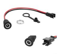 Comgooldool DC 5.5x2.1mm Cable conector de puerto de carga para scooter eléctrico bicicleta de equilibrio, impermeable a prueba de polvo montaje en panel enchufe de alimentación con cable flexible