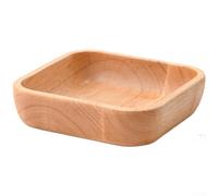 Comgooldool Ensaladera cuadrada de madera de estilo japonés, plato de madera de caucho natural para servir frutas con acabado suave, decoración de cocina retro para comedor en casa, 12,5 x 12,5 cm (21