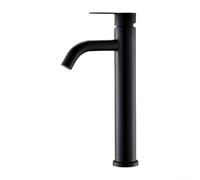 Comgooldool Grifo mezclador de baño negro mate con control de palanca única y núcleo de válvula de latón, elegante grifo de fregadero de acero inoxidable con boquilla curvada, para aireador ABS