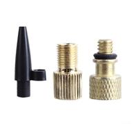 Comgooldool Juego de 6 adaptadores de bomba de bicicleta, convertidor de cobre Presta a válvula Schrader con aguja de bola de metal para fútbol y baloncesto, neumáticos inflables