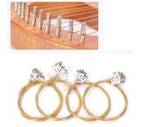 Comgooldool Juego de cuerdas de lira de latón y nailon de repuesto para arpa de 15, 16, 19, 21, 24, borde liso, bajo desgaste, accesorio de músico de grado profesional, tono dorado, larga duración (19