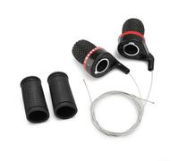Comgooldool Juego de palancas de cambio de bicicleta para manillar de 22,2 mm, palanca de cambios de agarre de bicicleta de montaña con cable interior, controlador de engranajes de plástico de goma