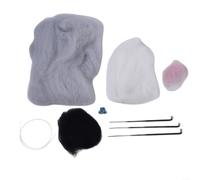 Comgooldool Kit de fieltro de aguja para gatos, paquete de material de fieltro de lana sin terminar con herramientas de simulación de animales de muñeca para niños, hecho a mano, tela sin acabar, PVC