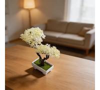 Comgooldool Planta artificial en maceta de pino bonsái, realista para mini simulación de vegetación en seda para decoración de escritorio en casa, oficina, planta baja de imitación 27 x 20 x 4,5 cm