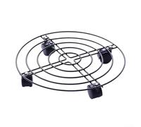 Comgooldool Soporte redondo de hierro sólido para plantas con ruedas de freno, carrito móvil de 27 cm para macetas pesadas, base rodante resistente para decoración de jardín interior y patio al aire