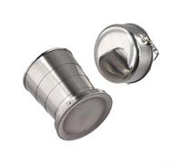 Comgooldool Taza de café plegable de acero inoxidable con tapa, taza de viaje aislada de 250 ml para uso diario en casa, oficina o mientras viajas (tamaño grande de 250 ml)