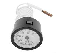 Comgooldool Termómetro de esfera con sensor de latón, tubo capilar de 0 a 120 °C, rango para medir la temperatura del agua, líquido y aceite, pantalla de escala de lectura remota, longitud capilar de