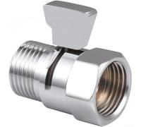 Comgooldool Válvula de ducha de latón cromado con interruptor de encendido/apagado rápido, regulador de flujo de agua, para un control preciso, conector de válvula de parada de rosca G1/2 para bañera