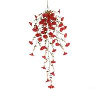 Comgooldool Vid artificial de eucalipto con gloria de la mañana, guirnalda de decoración de otoño de 79 cm, flor de seda realista colgante para boda, hogar, decoración de fiesta de Acción de Gracias