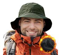 Comhats Gorro unisex impermeable de invierno, cálido forro polar con correa para la barbilla, sombreros de lluvia para hombres y mujeres, ajustable, plegable, resistente al viento, 55-64 cm, Forro