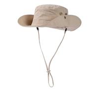 Comhats Sombrero de sol UPF 50 de ala ancha, malla de verano, protección UV, sombrero de safari para pesca, senderismo, sombrero boonie con correa para la barbilla, impermeable y transpirable, 00702