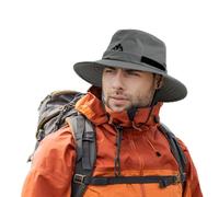 Comhats Sombrero impermeable para exteriores, para senderismo, golf, safari, pesca, senderismo, sombreros de lluvia, UPF 50+, ajustable, plegable, resistente al viento, 54-66 cm, gris, XL
