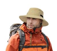Comhats Sombrero impermeable para lluvia para hombre y mujer, sombrero de exterior para caminar, golf, safari, pesca, senderismo, ajustable | plegable | cortaviento 54-63 cm, caqui, M-XXL