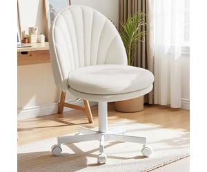 COMHOMA Homeoffice Silla de Maquillaje, Silla de Escritorio sin reposabrazos, Silla giratoria con Respaldo Respaldo, cómoda Silla de Oficina con Ruedas, Silla de Oficina en casa Regulable en Altura