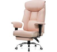 COMHOMA Silla de gaming para personas grandes y pesadas, silla de oficina ergonómica hasta 180 kg, cojín de asiento 3D, ajustable con reposapiés, de piel sintética, alto confort para oficina y gaming