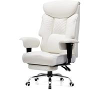 COMHOMA Silla de gaming para personas grandes y pesadas, silla ergonómica de oficina de hasta 180 kg, cojín de asiento 3D, ajustable con reposapiés, piel sintética, alta comodidad para oficina y