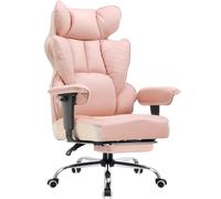 COMHOMA Silla de oficina 150KG, silla de juego, asiento ancho respaldo alto cuero, apoyabrazos ajustables, soporte lumbar, resortes, soporta 180 kg
