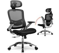 COMHOMA Silla de Oficina ergonómica con Malla, reposacabezas 2D, reposabrazos 4D, Respaldo Alto con inclinación y posición Fija (90-125°), Asiento Extra Ancho, Capacidad de Carga de 200 kg, Color