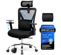 COMHOMA Silla de oficina ergonómica [Ganador de la prueba], silla de escritorio con reposacabezas 3D y soporte lumbar 3D, reposabrazos ajustables, silla de oficina con función basculante e inclinación