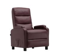COMHOMA Sillón de relax con sillón reclinable con función reclinable, cojín de plumas con reposapiés, sillón reclinable individual, salón, dormitorio, cine en casa, marrón PU