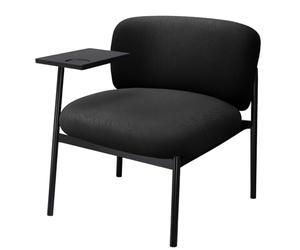 COMHOMA Sillón de Relax Moderno con Patas de Metal, sofá Individual para salón, Dormitorio, jardín, Color Negro