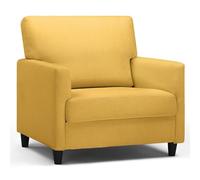 COMHOMA Sillón Salón, Sillón Relax, Silla Larga, con Apoyabrazos y Espalda Gruesa, Asiento Acolchado, Bolsa de Resortes Individual, Salón, Dormitorio, Cine en casa, Lino, Amarillo