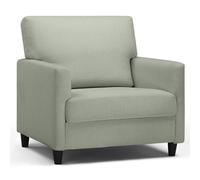 COMHOMA Sillón Salón, Sillón Relax, Silla Larga, con Reposabrazos y Espalda Gruesa, Asiento Acolchado, Sillón Acolchado, Bolsa de Resortes Individual, Salón, Dormitorio, Cine en Casa, en Lino, Verde