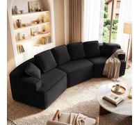 COMHOMA Sofá cama modular, sofá tapizado, sofá de 3 plazas, sofá de sección flexible, con bolsa de almacenamiento, sofá con función de sueño, no requiere montaje, funda de piel sintética Sherpa, color