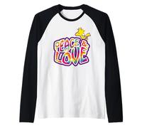 Cómic de Fans Vintage Peanuts Psychedelic Woodstock Peace & Love Camiseta Manga Raglan