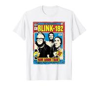 Comic Oficial de Blink-182 One More Time Camiseta, Hombre, Blanco, M