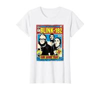 Comic Oficial de Blink-182 One More Time Camiseta, Mujer, Blanco, M