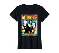 Comic Oficial de Blink-182 One More Time Camiseta, Mujer, Negro, S