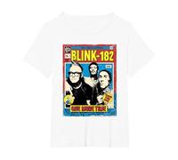 Comic Oficial de Blink-182 One More Time Camiseta, Mujer Tallas Grandes, Blanco, 4XL Grande