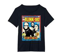 Comic Oficial de Blink-182 One More Time Camiseta, Mujer Tallas Grandes, Negro, 3XL Grande