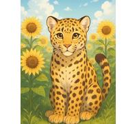 Comic Panel Notebook - Sunflower Leopard: A gentle space for storyboarding, sketches, and visual ideas.