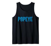 Cómic Retro con el Logotipo de Popeye The Sailor Man Blue Anchor Camiseta sin Mangas