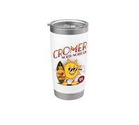 Cómic retro de dibujos animados de Cromer North Norfolk Soul Surfer 1984 Vaso térmico de acero inoxidable de doble pared