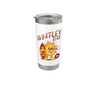Cómic retro de dibujos animados de Whitley Bay Soul Surfer del 86 Vaso térmico de acero inoxidable de doble pared