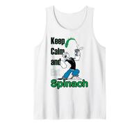 Cómic Retro de Popeye The Sailor Man Keep Calm & Eat Spinach Camiseta sin Mangas