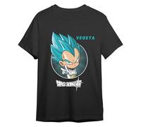 Comic Studio Dragon Ball Camiseta | Vegeta, Syan God Super, Sayan | Negro | L T-Shirt, Unisex